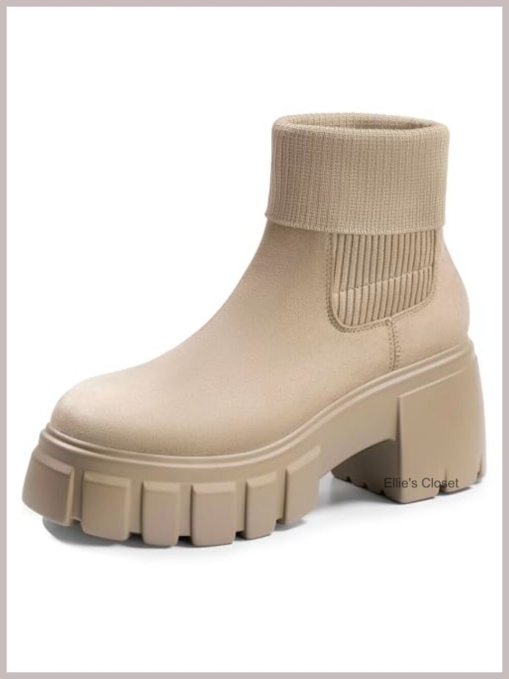 Chelsea Ankle Booties Chunky Heel Suede Slip On Winter Fall
